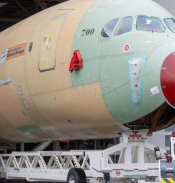 Airbus di Toulouse menerima bagian pertama badan A350F