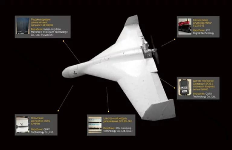 Drone umpan Rusia berkomponen China