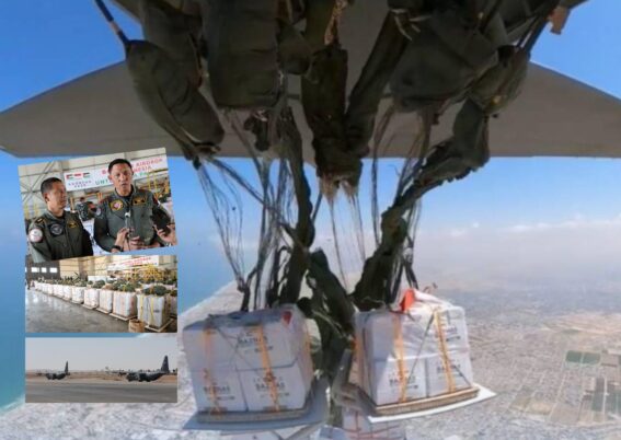 Satgas Garuda Merah Putih II terjunkan logistik di Gaza