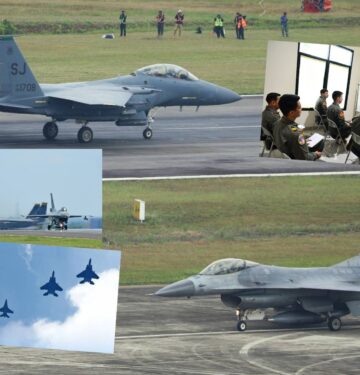 F-16 TNI AU melaksanakan dogfight dengan F-15E USAF di Pekanbaru_ Cope West 2025
