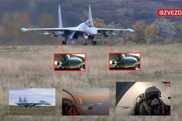 Su-35S membawa dua rudal antiradiasi Kh-31PM dalam misi menuju Ukraina selatan (1)