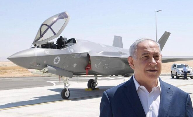 Netanyahu di depan F-35I Adir