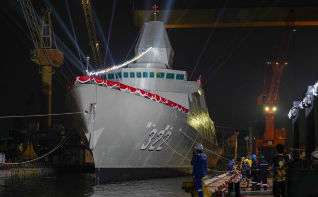 PT PAL meluncurkan Fregat Merah Putih pertama