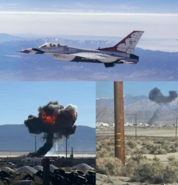 Sebuah jet F-16 Thunderbirds jatuh