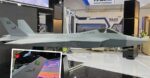 Bendera Arab Saudi di model jet tempur KAAN di WDS 2026