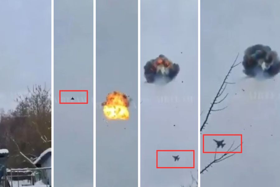 F-16 Ukraina menembak drone Geran-2 Rusia
