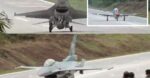 F-16 dan Super Tucano TNI AU mendarat di jalan tol (1)