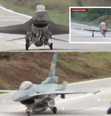 F-16 dan Super Tucano TNI AU mendarat di jalan tol (1)