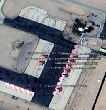 Satelit China memperlihatkan 11 F-22 di Pangkalan Udara Ovda Israel