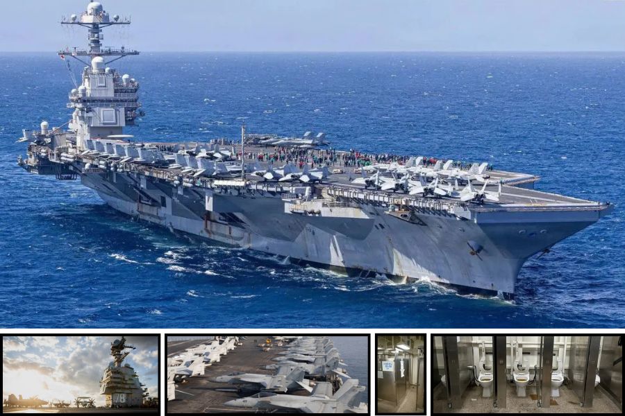 Toilet USS Gerald R Ford mampet