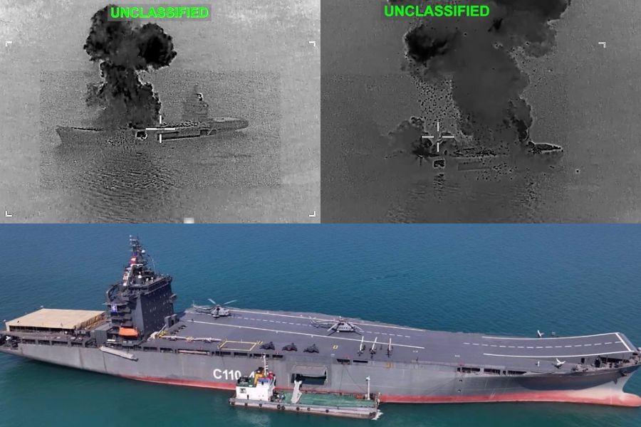 AS menenggelamkan kapal induk drone Iran Shahid Bagheri
