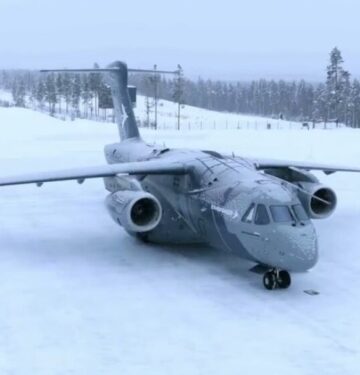 KC-390 menjajal medan es ekstrem di Swedia