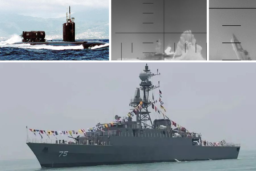 Kapal selam AS menembak fregat Iran IRIS Dena di perairan dekat Sri Lanka