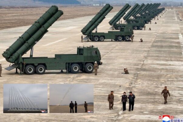 Kim Jong-un menyaksikan uji penembakan 12 peluncur KN-25