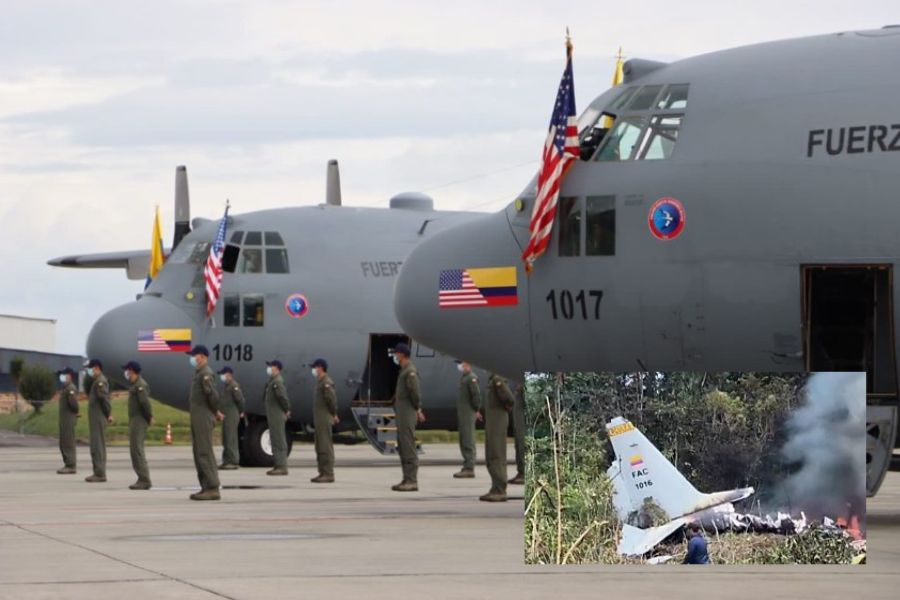 Pesawat C-130H Colombia jatuh