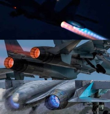 Afterburner mesin jet tempur Rusia