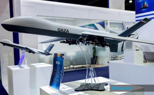 Drone GAZA Iran dipamerkan di DSA 2024 di Kuala Lumpur