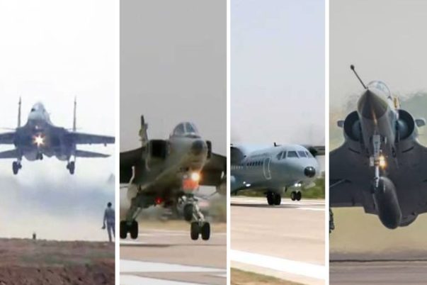 Jet-jet tempur India melaksanakan latihan operasi dari jalan tol