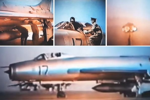 Rekaman Su-7 Soviet jatuhkan bom nuklir asli