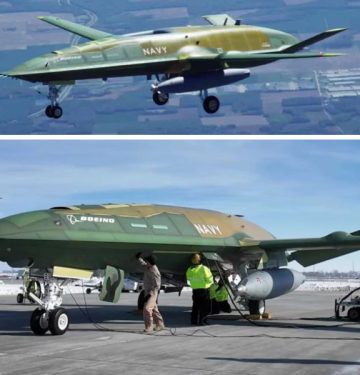 Seri produksi drone tanker Boeing MQ-25A terbang perdana