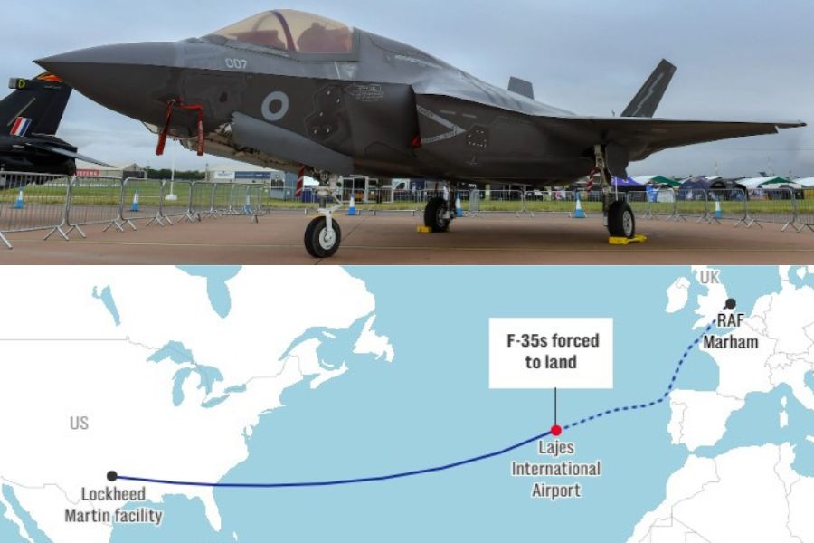 F-35B tertahan di Azores Portugal kerena kerusakan teknis