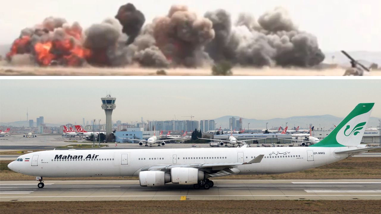 Mahan Air A340 dan pengeboman landasan Bandara Sana'a