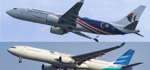 Malaysia Airlines 737-8 dan Garuda A330