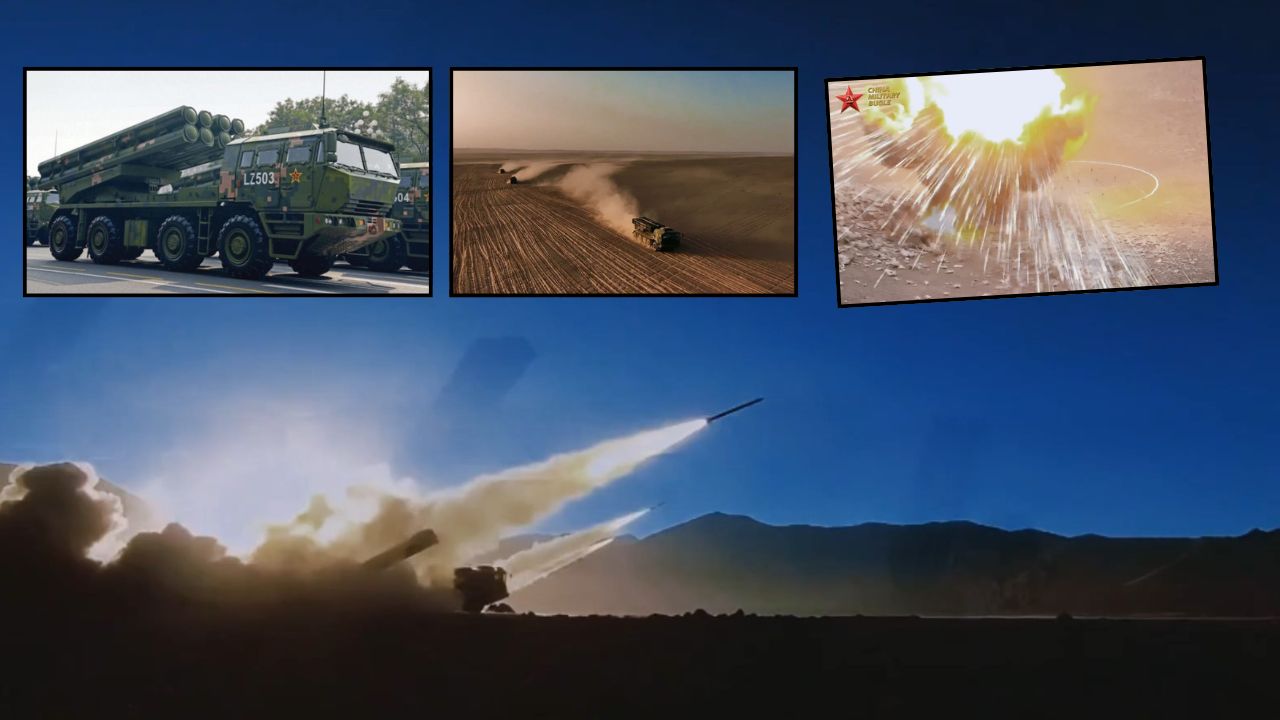 Roket PHL-191 MLRS China hasilkan hujan serpihan yang masif
