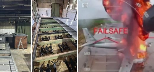 Serangan drone kontainer Ukraina ke pangkalan Rusia (1)