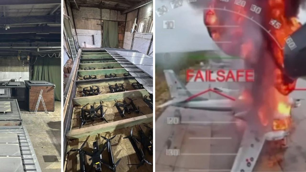 Serangan drone kontainer Ukraina ke pangkalan Rusia (1)