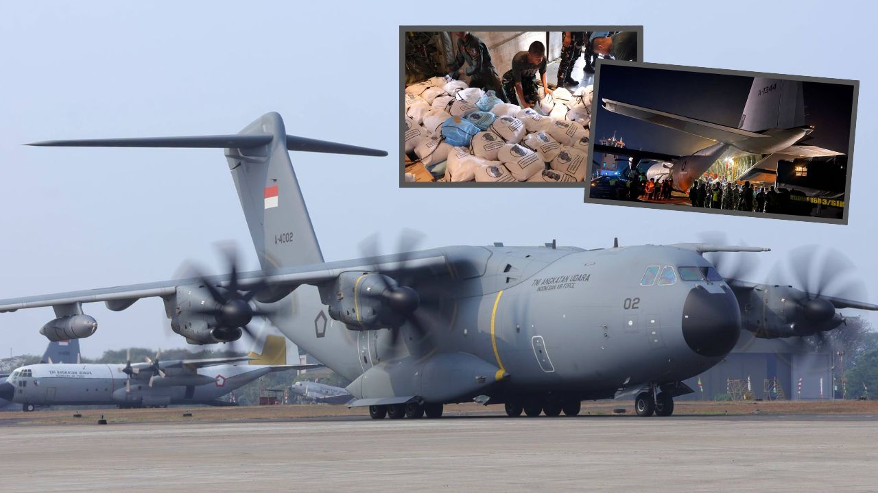 A400M menyalurkan bantuan ke NTT dan Maumere