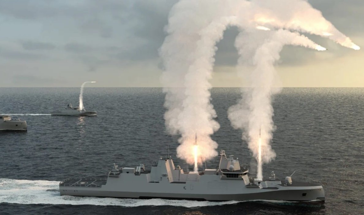 Fregat GMF 140 buatan Rheinmetall, Jerman.