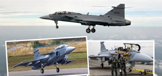Gripen F pertama sukses mengudara perdana