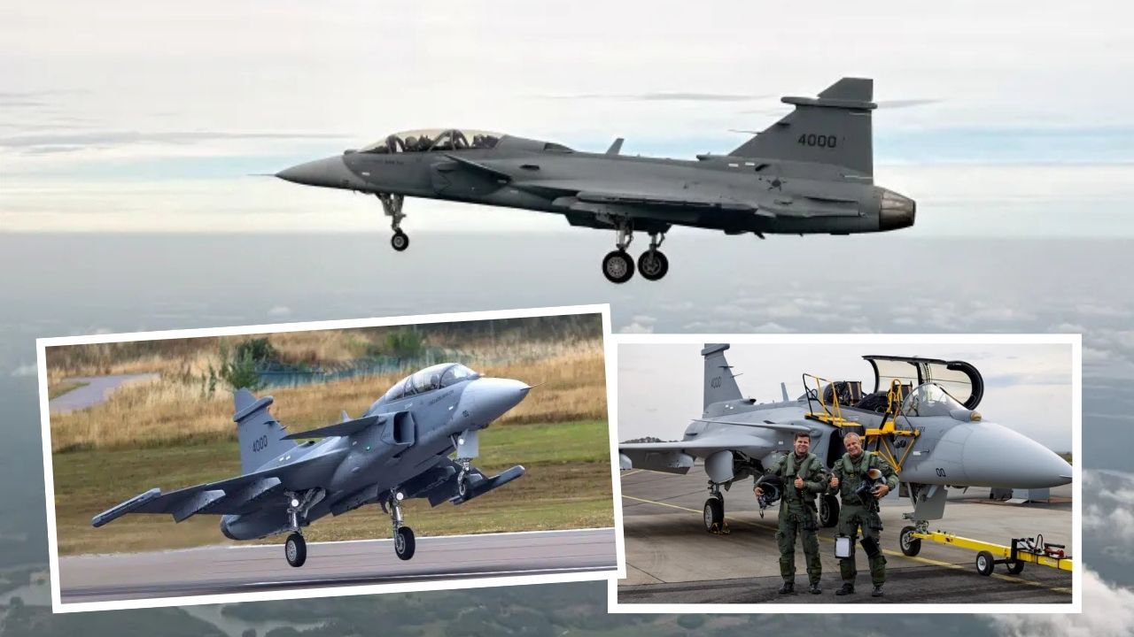 Gripen F pertama sukses mengudara perdana