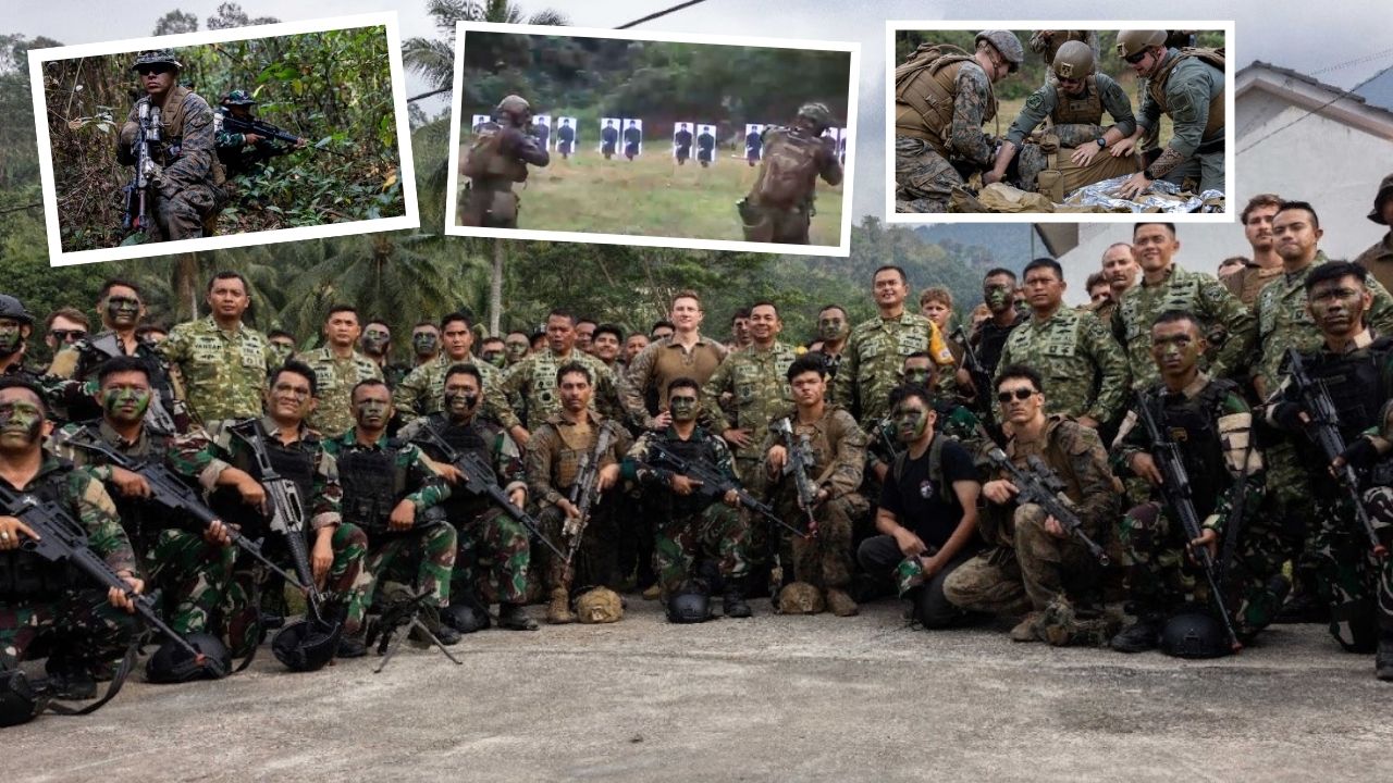 Korps Marinir TNI AL dan USMC latihan perang hutan dan kota di Lampung.