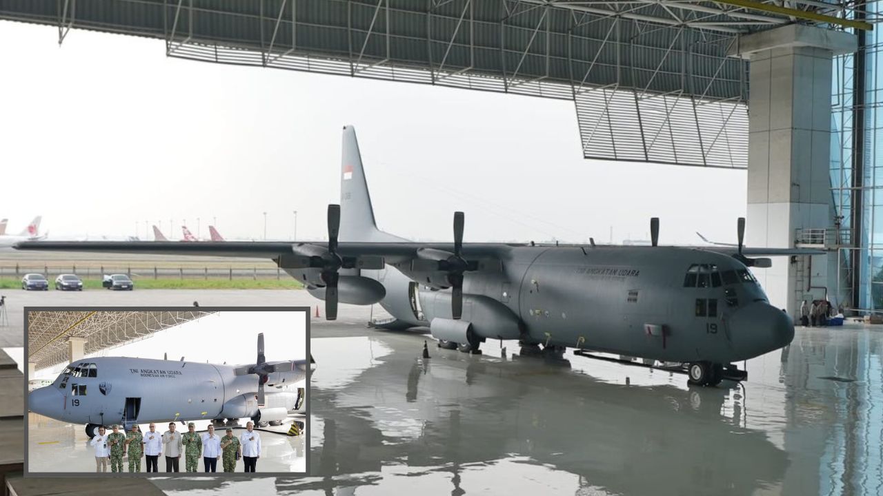 Menhan Sjafrie terima C-130 A-1319 dari GMF