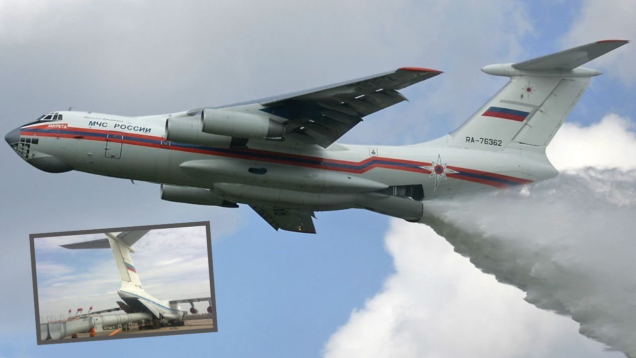 Pesawat pemadam kebakaran terbesar di dunia Il-76P Rusia