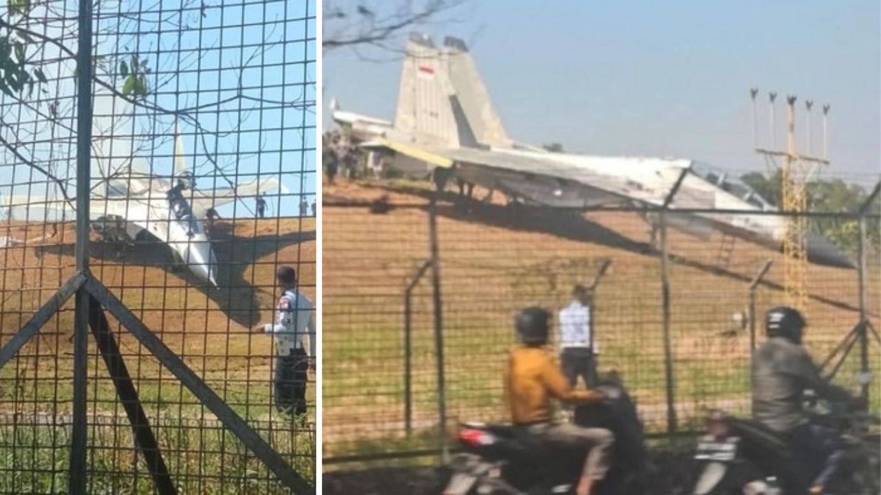 Su-30MK2 mengalami insiden keluar landasan saat pengujian.