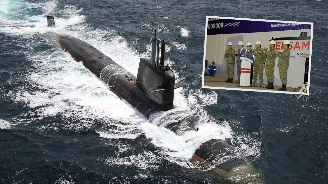Upacara pemotongan baja pertama kapal selam Scorpene Evolved di PT PAL