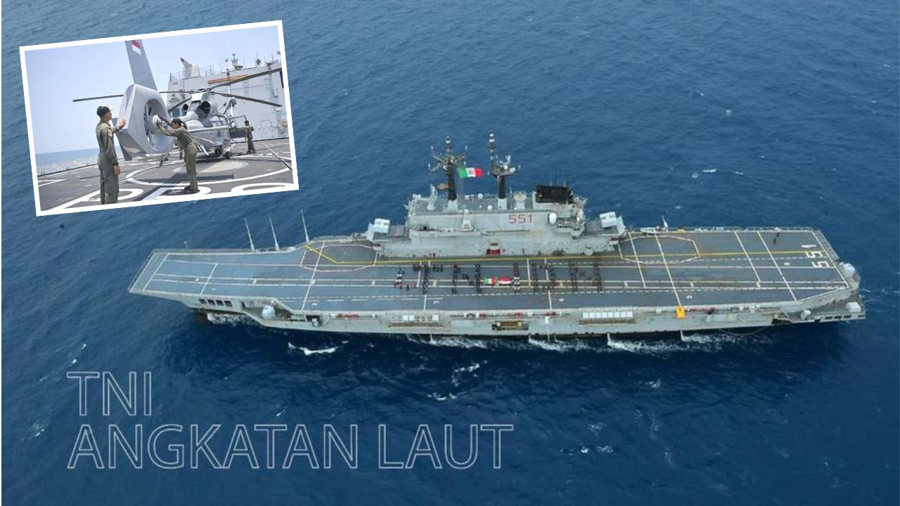 Kapal induk Giuseppe Garibaldi tiba di Jakarta