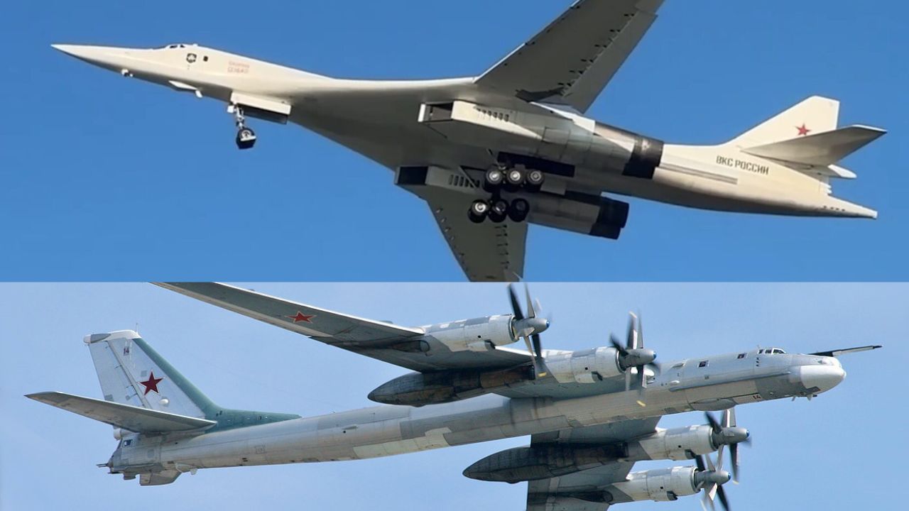 Pengebom strategis Tu-160 dan Tu-95MS Rusia